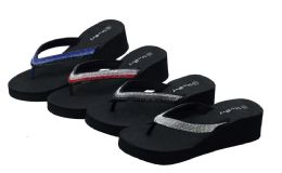 36 Bulk Ladies' Wedge Sandals In Assorted Color