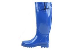 12 Bulk Ladies Ocean Blue Rubber Rain Boot 13 Inches Tall
