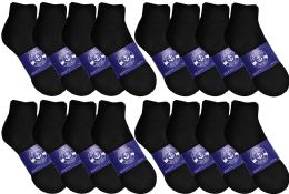 48 Bulk Yacht & Smith Women's Lightweight Cotton Black Quarter Ankle Socks