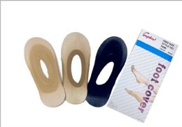 96 Bulk Ladies' Foot Cover Sock Nylon One Size In Beige