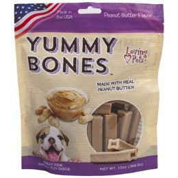 24 Bulk Dog Treats Yummy Bones Peanut Butter 13 Oz For Small Dog Made In Usa