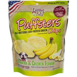6 Bulk Dog Treats Puffsters Chips Banana & Chicken 4 Oz Made In Usa