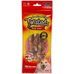 24 Bulk Dog Treats Beef Meat Wrap 4pk5in Twistedz Sticksamerican Beefhide #27684