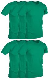 6 Bulk Men's Cotton Short Sleeve T-Shirt Size X-Large, Green