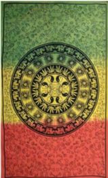 5 Bulk Rasta Color Mandala Tapetry With Weed Design