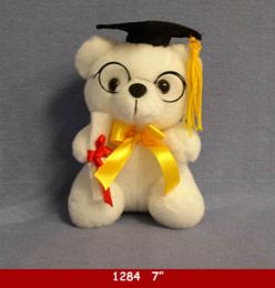 24 Bulk Graduation Cap Bear With Glasses
