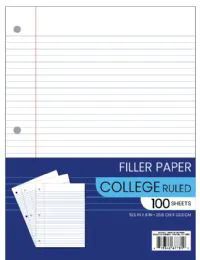 48 Bulk Filler Paper - 10.5 X 8 Inch - 100 Sheets - College Ruled