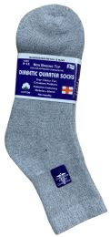 36 Bulk Yacht & Smith Women's Diabetic Cotton Ankle Socks Soft NoN-Binding Comfort Socks Size 9-11 Gray Bulk Pack