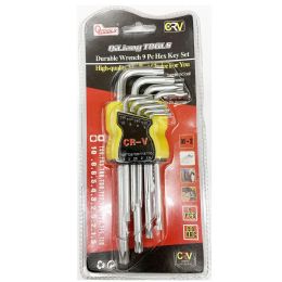 60 Bulk Durable Wrench 9pc Hex Key Set