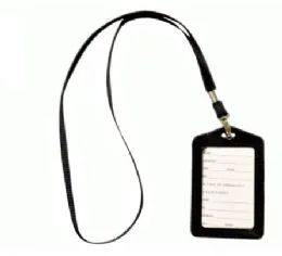72 Bulk Lanyard With Id Holder Vertical Black