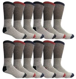 720 Bulk Yacht & Smith Men's Cotton Assorted Thermal Socks Size 10-13