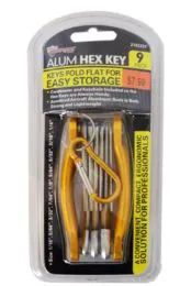 18 Bulk Folding Hex Key Set With Carabiner 9 Piece