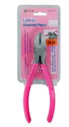 24 Bulk Pink Diagonal Pliers 6 Inch