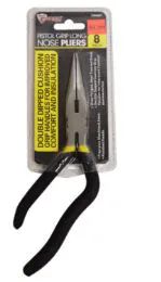 24 Bulk Pistol Grip Long Nose Pliers 8 Inch