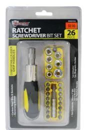 18 Bulk Ratchet Screwdriver And Bit Socket Set 26 Piece