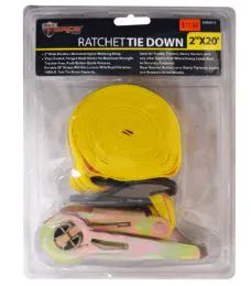 12 Bulk Yellow Ratchet Tie Down