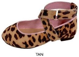 12 Bulk Toddler Girl's Microsuede Flats W/ Leopard Print &  Touch Closure Straps