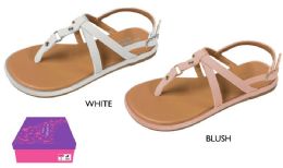 12 Bulk Girl's Strappy Sandals W/ Metallic Studs