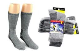 12 Bulk Mens Merino Wool Socks In Gray 2 Pairs
