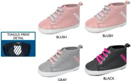 18 Bulk Infant Girl's Sneakers W/ Elastic Laces & Printed Logo