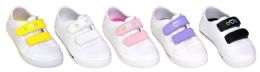 48 Bulk Toddler Girl's Sneakers W/ Double Hook & Loop Closure - Sizes 5-10