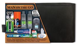 3 Bulk Men's Deluxe Travel Hygiene Convenience Kits - 9 Pc. In Premium Travel Bag
