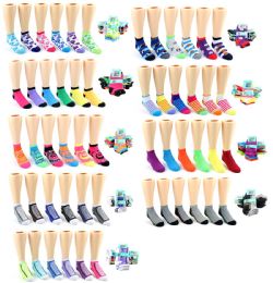 120 Bulk Boy's & Girl's Low Cut Novelty Socks - Assorted Prints
