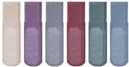 120 Bulk Yacht & Smith Mens Multi Purpose Diabetic Assorted Colors Rubber Silicone Gripper Bottom Slipper Sock Size 10-13