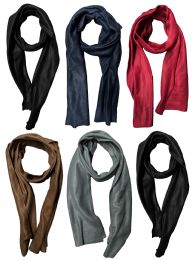 36 Bulk Yacht And Smith Fleece Scarfs In Assorted Colors 60x12 Inches
