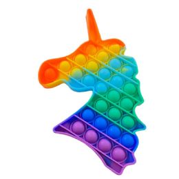 24 Bulk Push Pop Fidget Toy Rainbow Unicorn