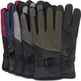 50 Bulk Adult Winter Color Block Gloves - Assorted Colors