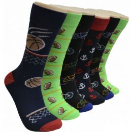288 Bulk Men's Novelty Socks Sports Printed