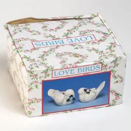 36 Bulk White Dove Love Birds Figurine Color Box