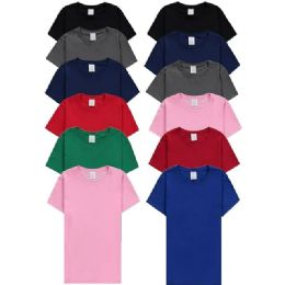 144 Bulk Womens Cotton Short Sleeve T Shirts Mix Colors Size Medium