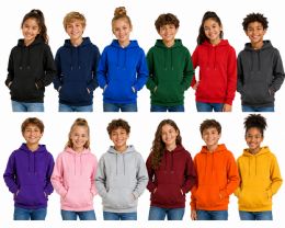 120 Bulk Gildan Kids Unisex Hoodie Sweatshirt, Assorted Colors And Sizes S-xl