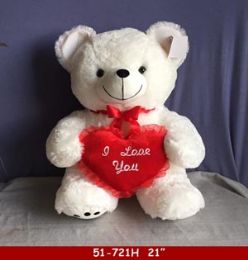 8 Bulk Big White Hug Bear With Heart