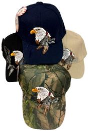 24 Bulk Native Pride Eagle W/ Feather Baseball Hats