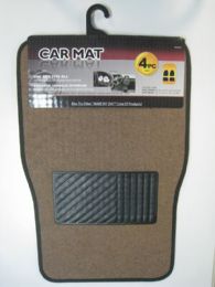 12 Bulk Car Mat 4 Piece Dark Tan Fabric
