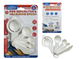 144 Bulk 5 Piece Egg Separator & Measuring Spoon