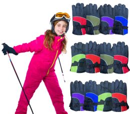 24 Bulk Yacht & Smith Kids Thermal Sport Winter Warm Ski Gloves Bulk Pack