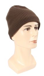 36 Bulk Men's Winter Hat With Straight Edges And Vertical Strips