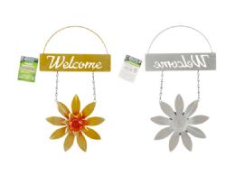 72 Bulk Metal Hanging Garden Decor, Yellow Flower