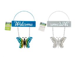 72 Bulk Metal Hanging Garden Decor, Butterfly