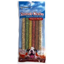 12 Bulk Dog Rawhide Chew Treats 6pk 12 Inch Assorted Sticks Ref #4966