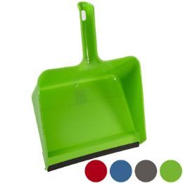 24 Bulk Dust Pan Jumbo W/rubber Lip 11.5in 4 Colors In Pdq