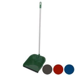 40 Bulk Dust Pan W/rubber Lip & 29 Inch Handle W/white Pole 4 Colors