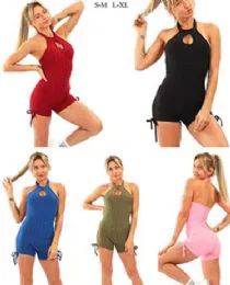 48 Bulk Womens Ribbed Athletic Romper
