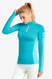 24 Bulk Sofra Ladies 1/4 Zip Active PulloveR- Aqua