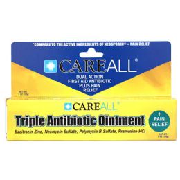 72 Bulk Careall 1 Oz. Triple Antibiotic Ointment Plus Pain Relief