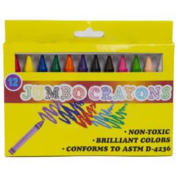48 Bulk Crayons 12ct Jumbo 3.93in L7/16 Inch Window Box